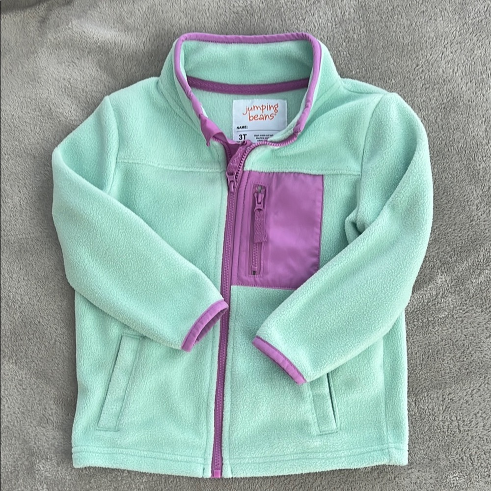 Jumping Beans Mint and Purple Fleece Jacket
